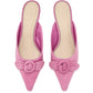 Smoky Lilac Layla Suede Kitten Heel Mule