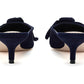 Navy Layla Suede Kitten Heel Mule