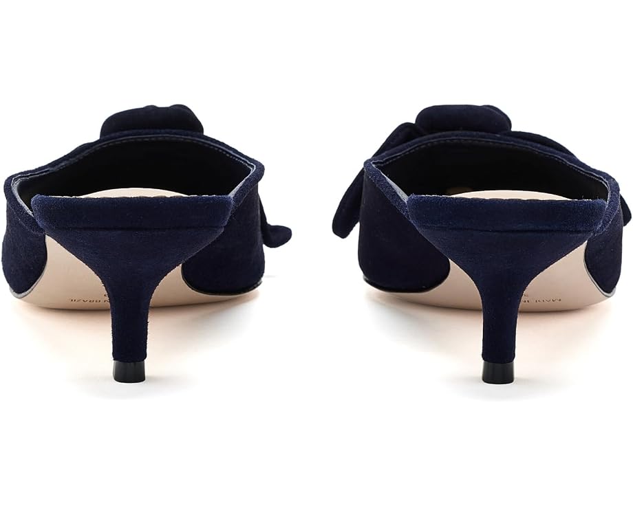 Navy Layla Suede Kitten Heel Mule
