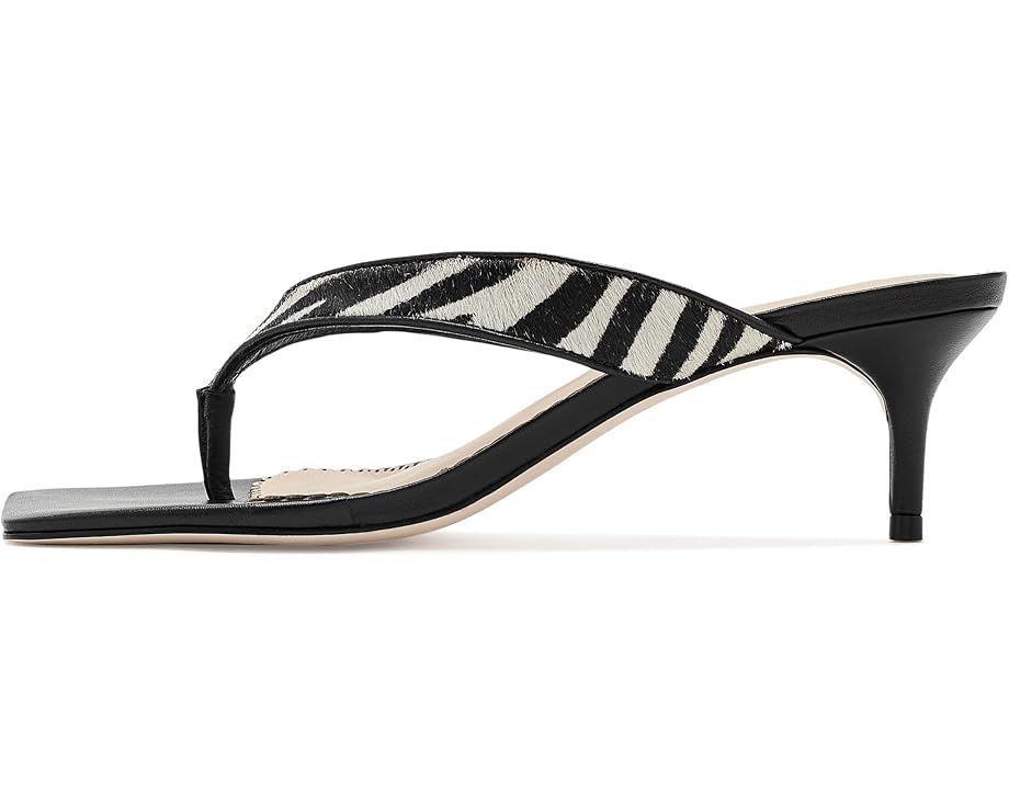 Black/Ivory Frankie Zebra Haircalf Kitten Heel Sandal
