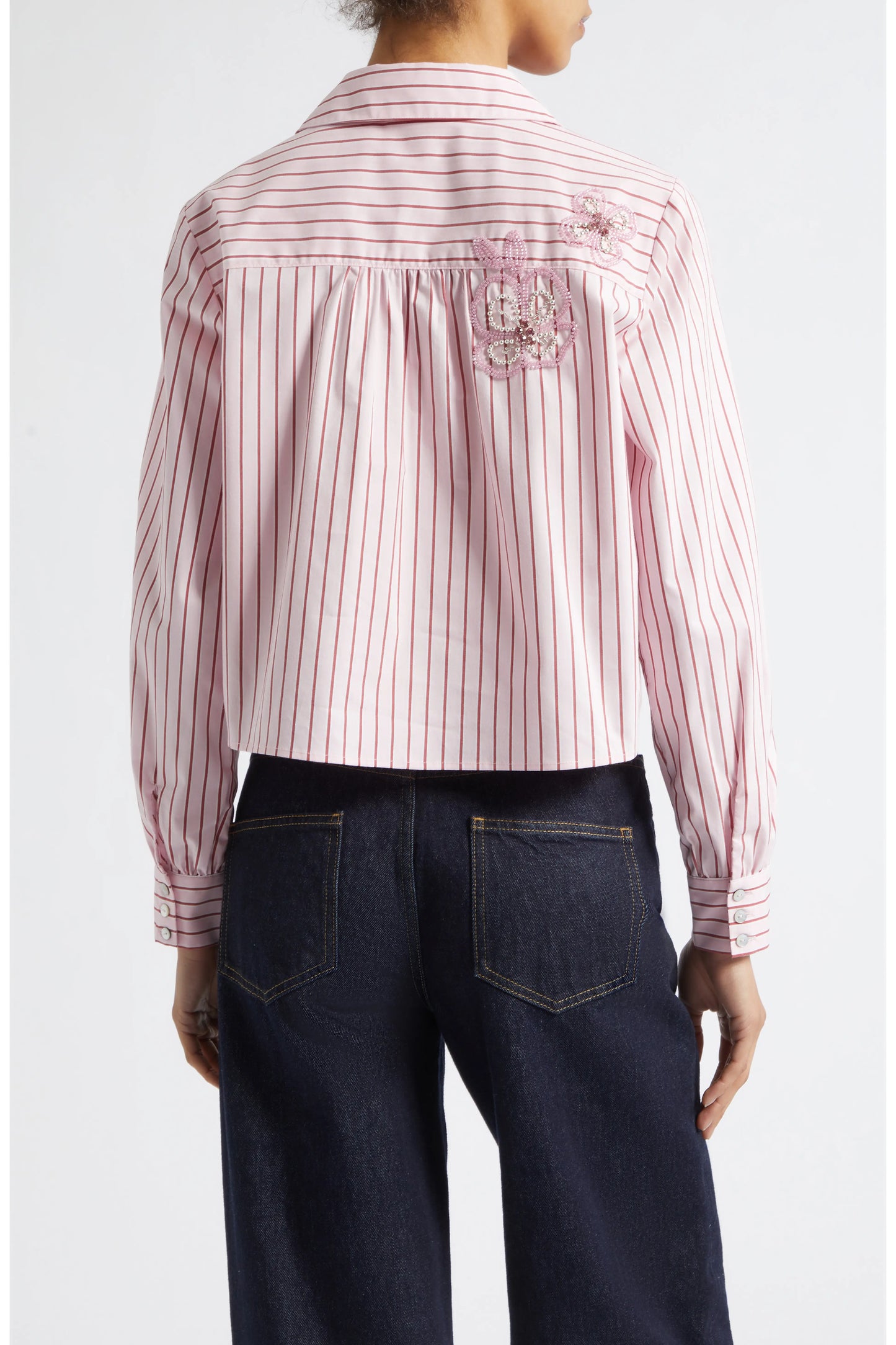 Beaded Rose Stripe Selinda Top