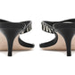 Black/Ivory Frankie Zebra Haircalf Kitten Heel Sandal