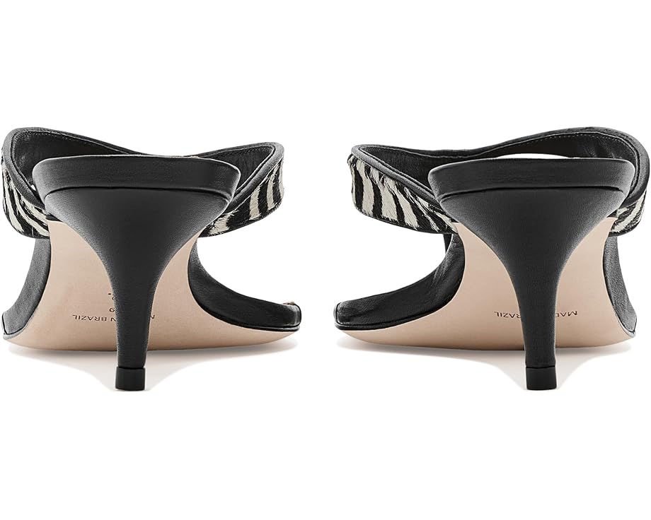 Black/Ivory Frankie Zebra Haircalf Kitten Heel Sandal
