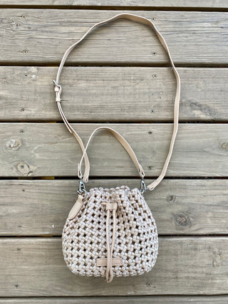 Silk Woven Bucket Crossbody