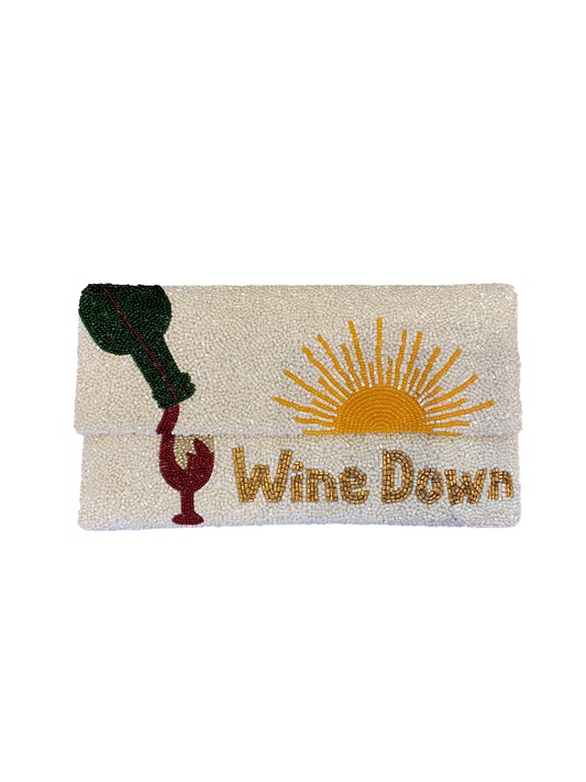 Wine Down in White with Sunset Clutch