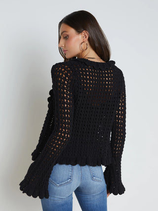 Solaris Crocheted Cardigan In Black