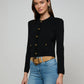 Black Patsy Cropped Cardigan
