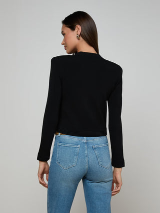 Black Patsy Cropped Cardigan