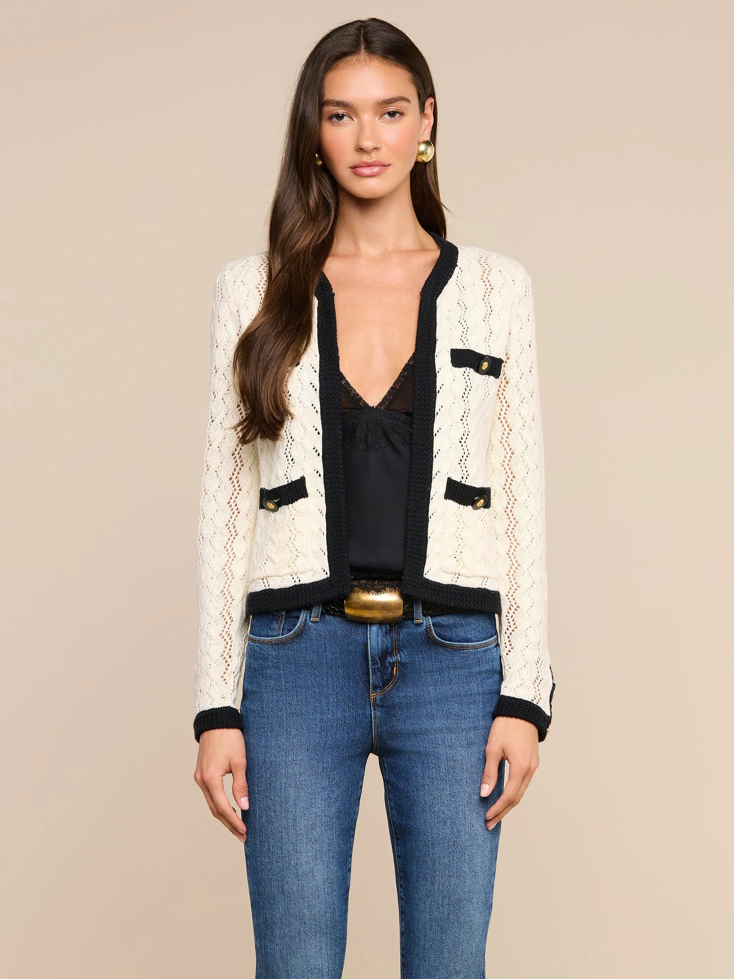 Zephyra Pointelle Cardigan