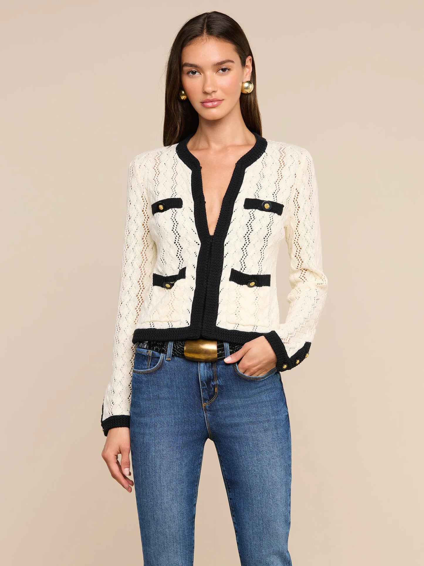 Zephyra Pointelle Cardigan