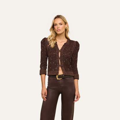 Black Java Thistle Sequined Cardigan