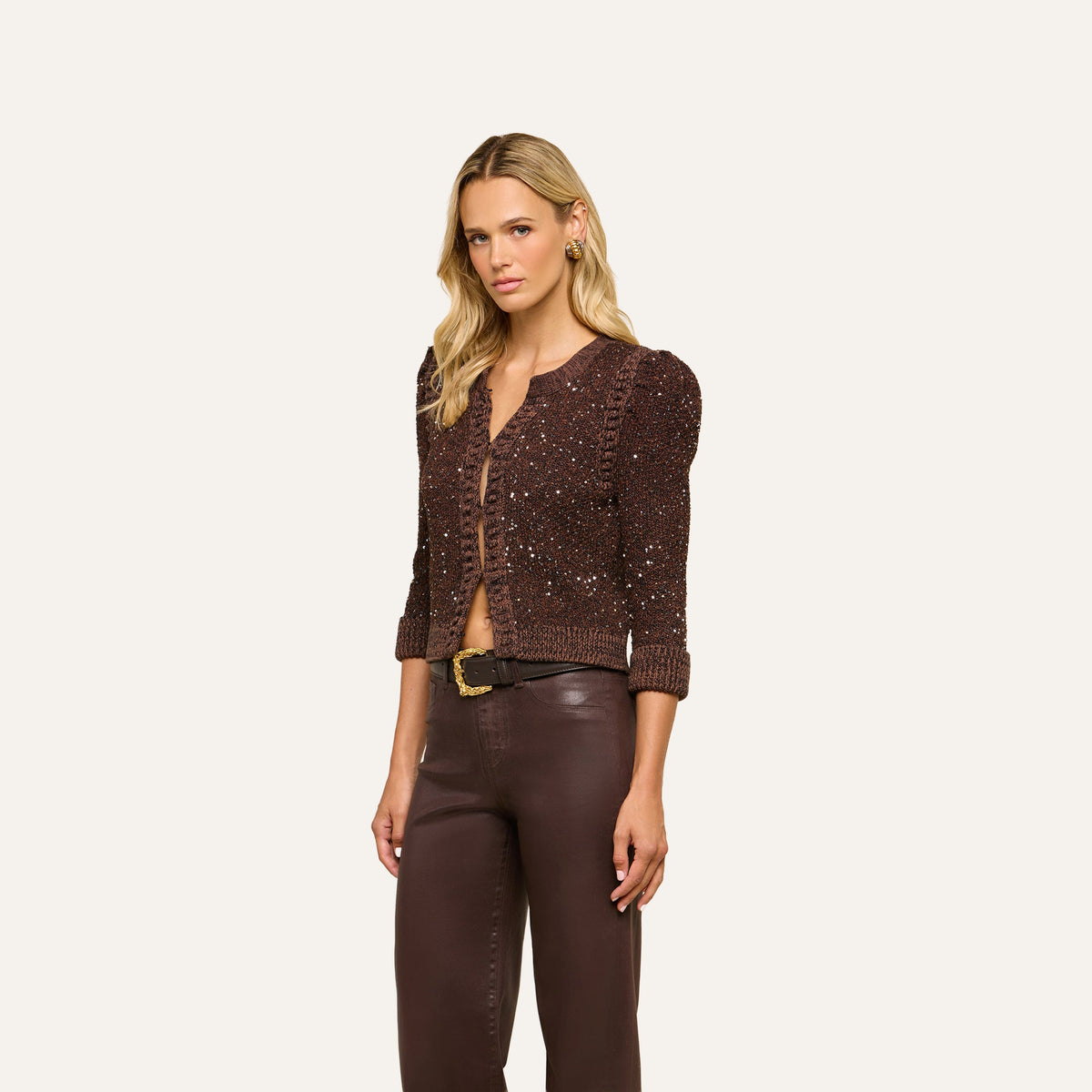 Black Java Thistle Sequined Cardigan