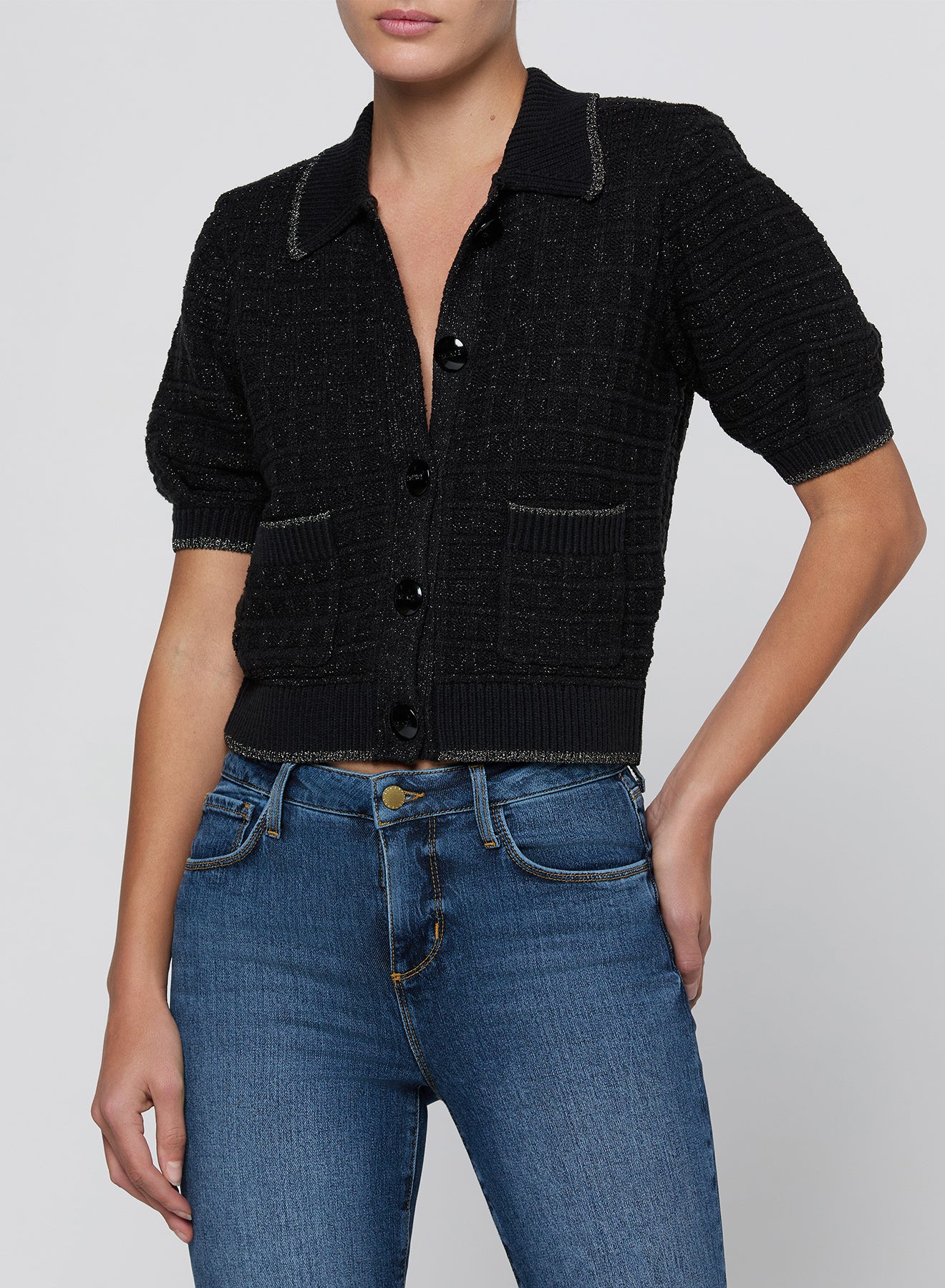 NOVALIE WAFFLE STITCH SS CARDI