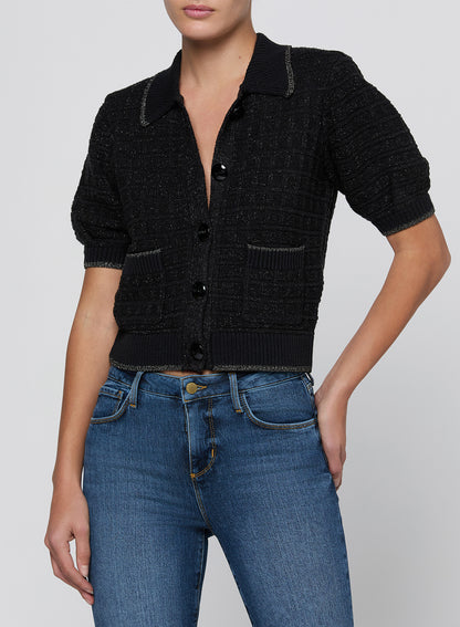 NOVALIE WAFFLE STITCH SS CARDI
