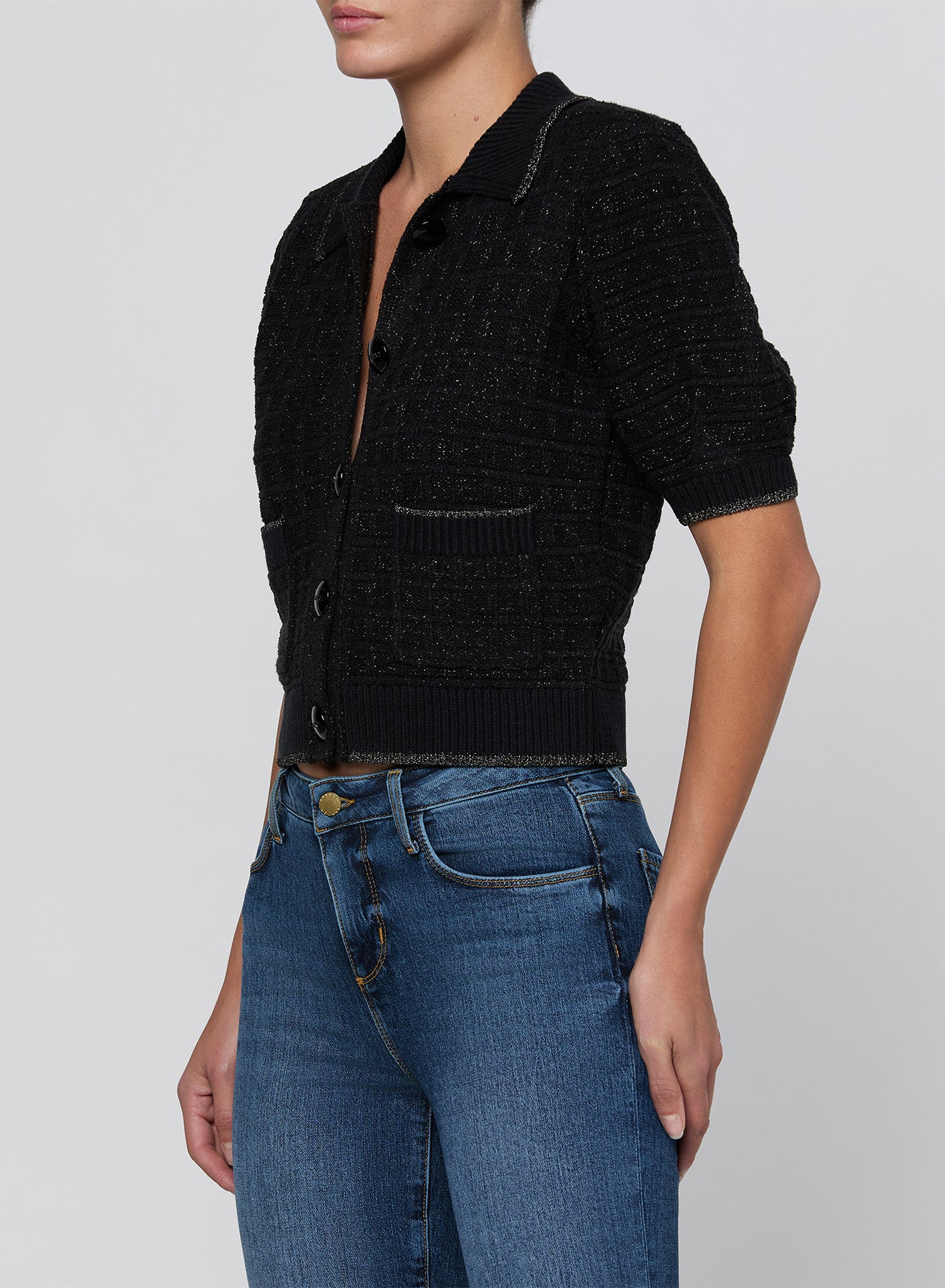 NOVALIE WAFFLE STITCH SS CARDI