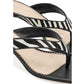 Black/Ivory Frankie Zebra Haircalf Kitten Heel Sandal