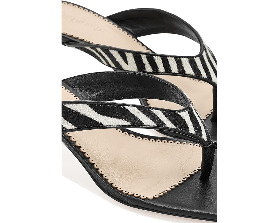 Black/Ivory Frankie Zebra Haircalf Kitten Heel Sandal