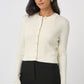 Ivory Zoe Cropped Fitted Cardigan
