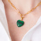 Audrey Heart Necklace - Malachite
