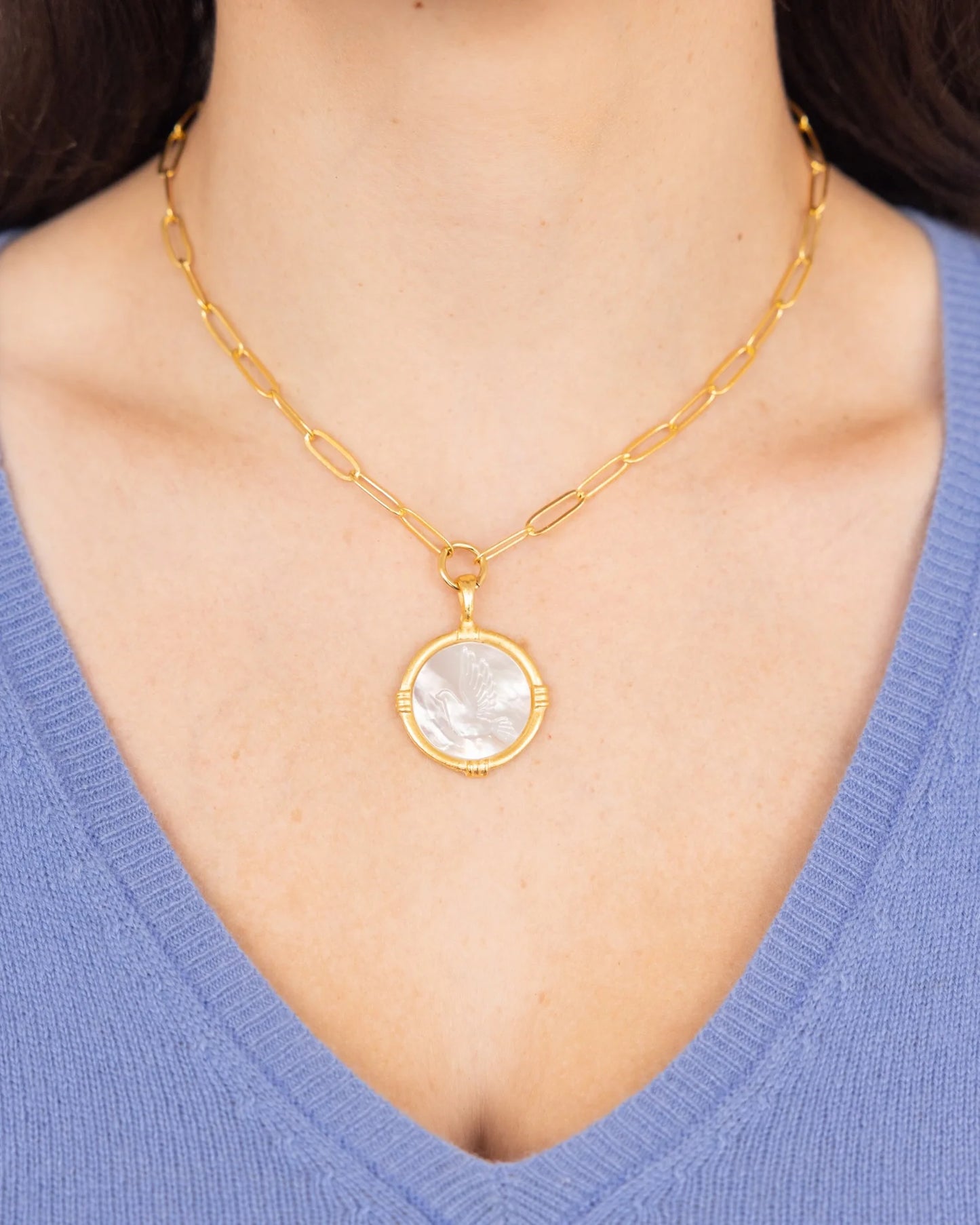 Ida Engraved Dove Necklace