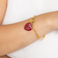 Audrey Heart Bracelet - Cherry Red