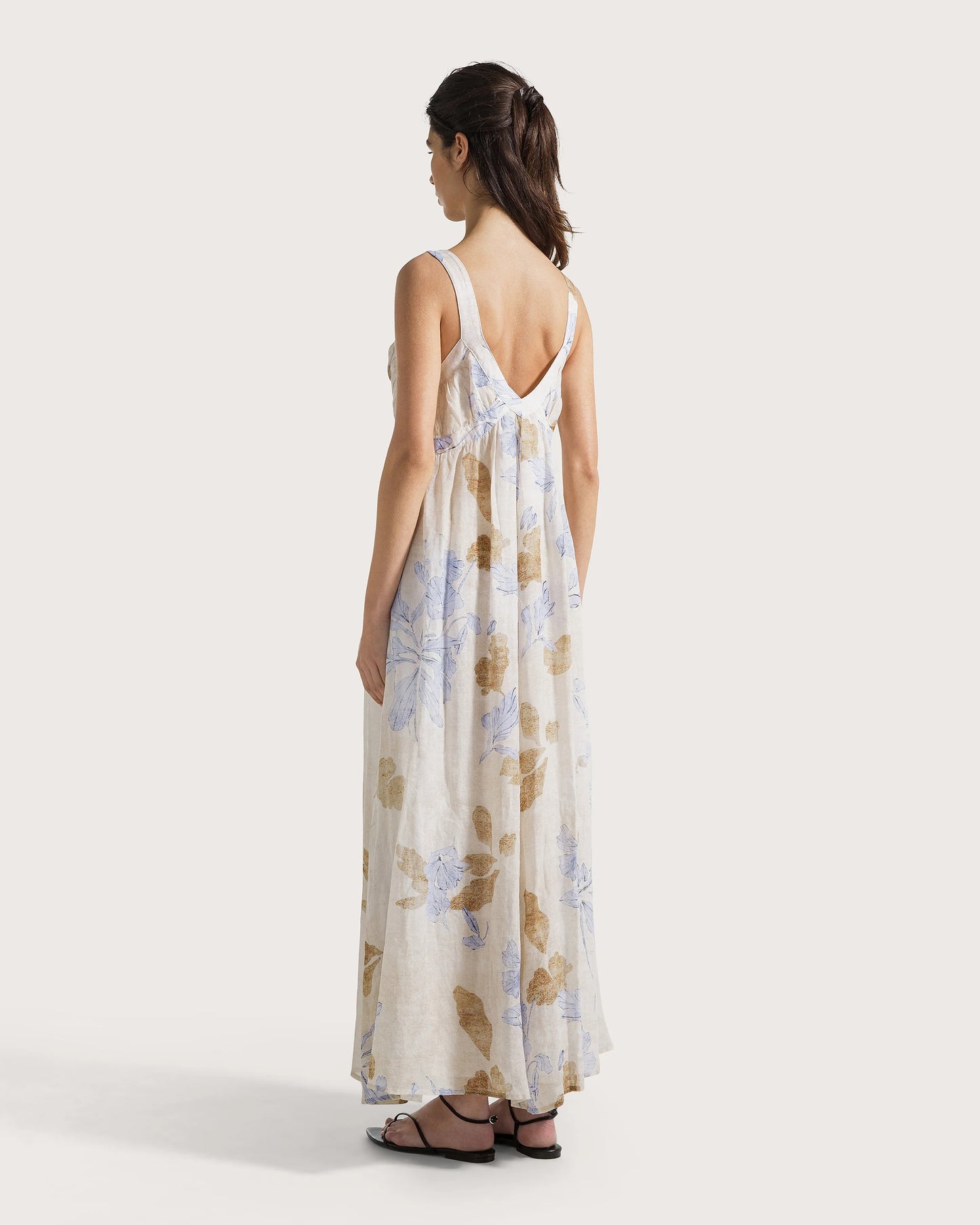 Printed Ramie Voile Maxi Dress