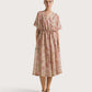 Blended Linen Organza Midi Dress