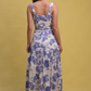 Aisha Midi Skirt - Hydra Blue Cream