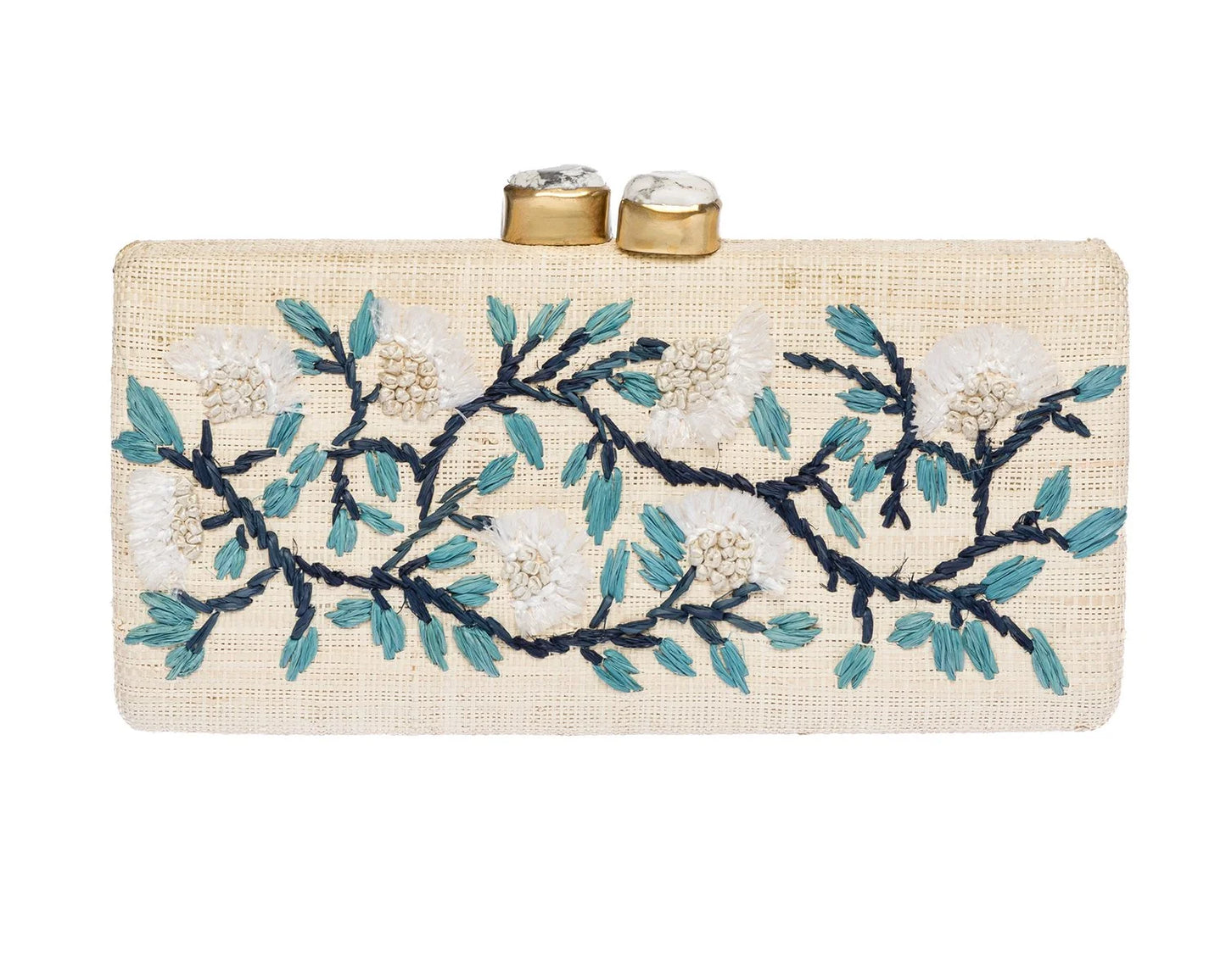 BLUE FLORAL ALESSANDRA CLUTCH