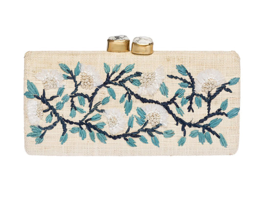 BLUE FLORAL ALESSANDRA CLUTCH