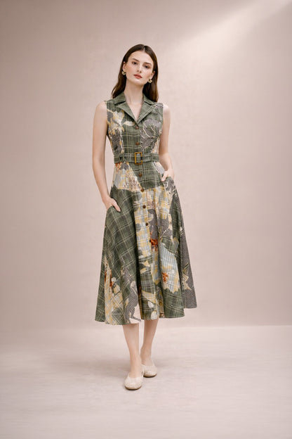 BELA KNOTCH COLLAR TlER DRESS