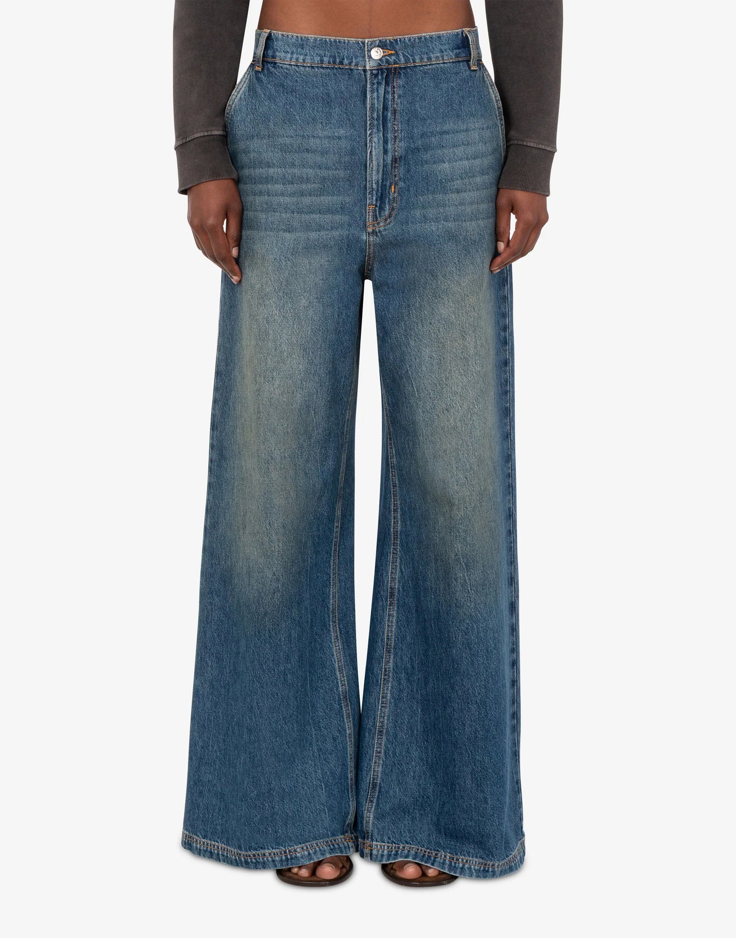 Wide Leg Denim Pants