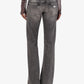 Grey Five-Pocket Flare Denim Pants