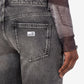 Grey Five-Pocket Flare Denim Pants