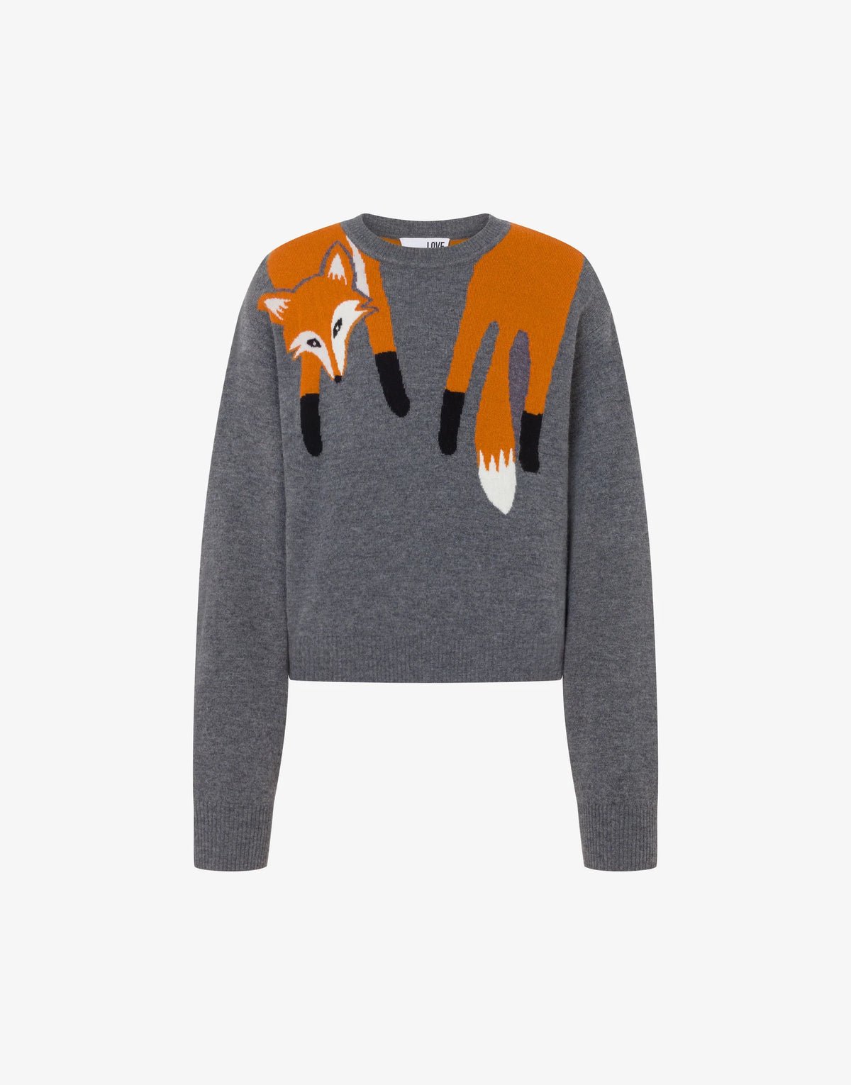 Grey Orange Fox Sweater