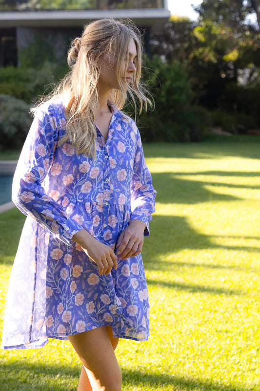 Long Sleeve Shirt Dress Mini, Amalfi Peri