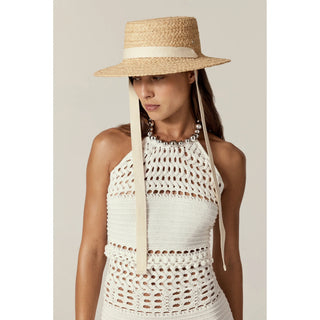 ARDEN RAFFIA BRAID BOATER