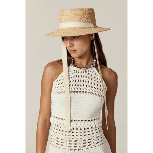 ARDEN RAFFIA BRAID BOATER