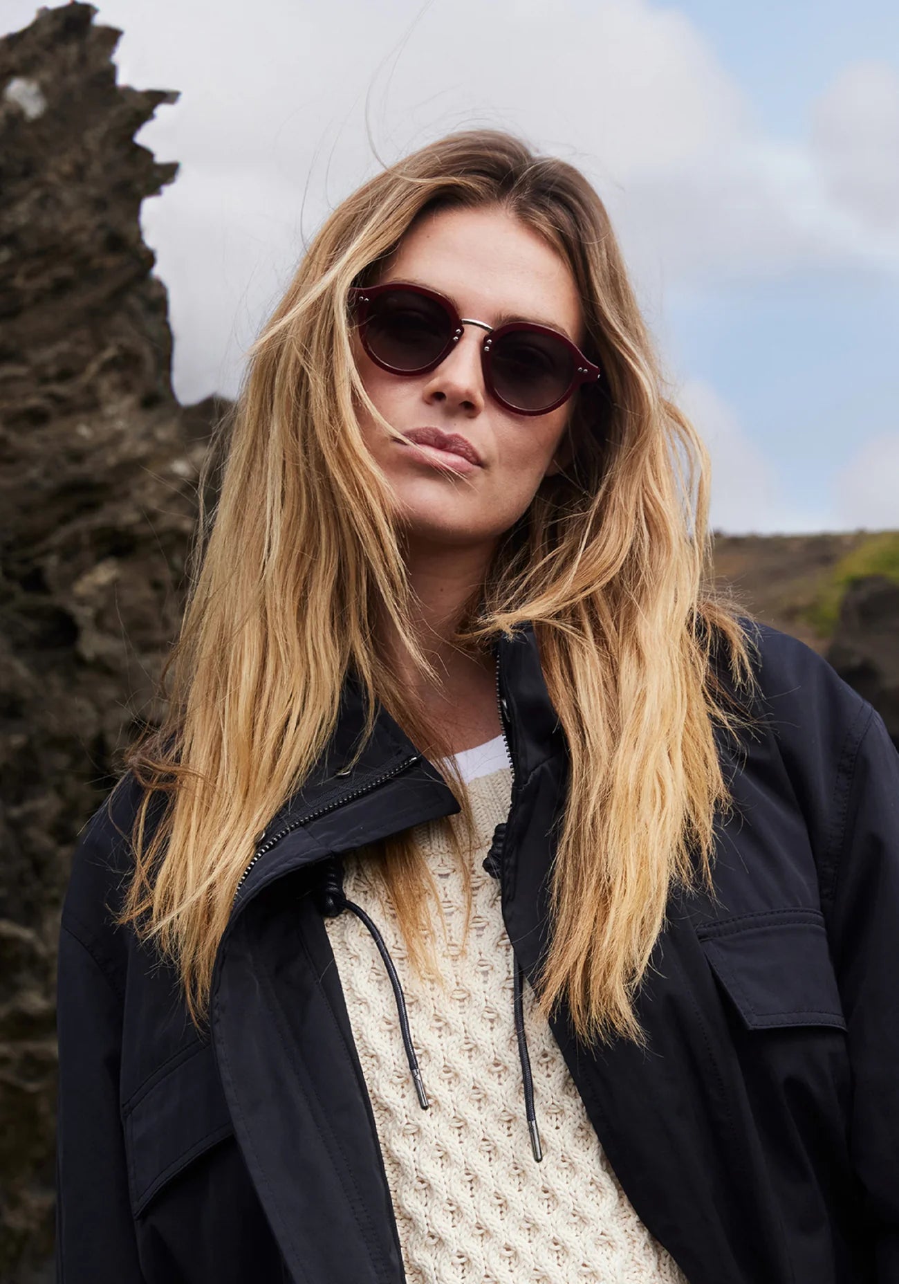 ASHTON Brandy Silver Sunglasses