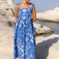 Tie Strap Pocket Midi Dress Audubon Blue