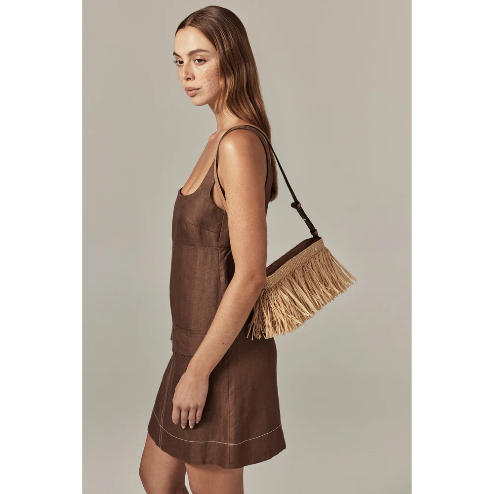 Dawn Raffia Fringe Crossbody