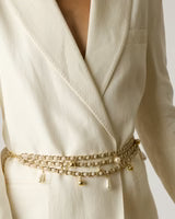 Madelyn Bone Gold Chain Belt