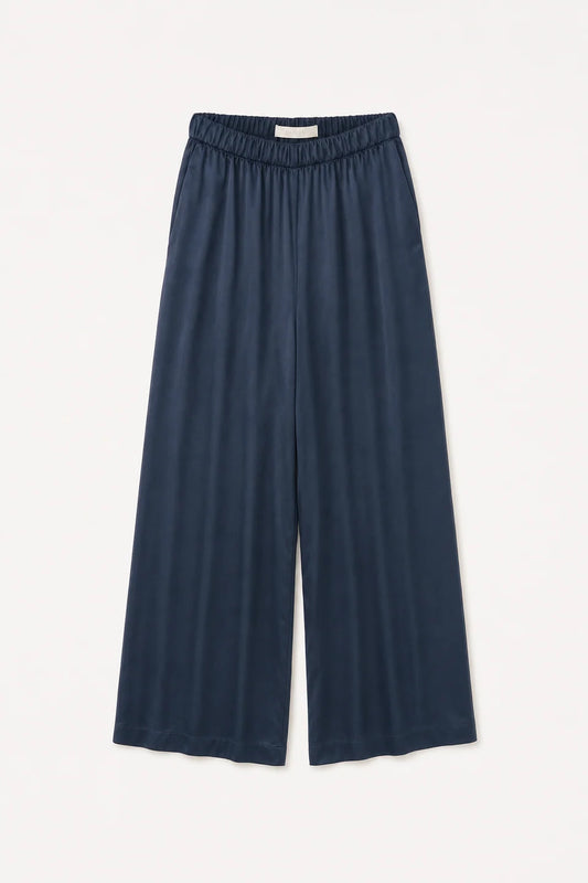 Midnight Navy Brynn High Rise Pull On Wide Leg Pant