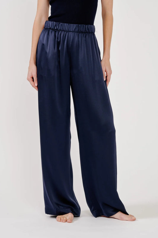 Midnight Navy Brynn High Rise Pull On Wide Leg Pant
