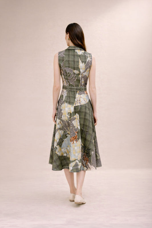 BELA KNOTCH COLLAR TlER DRESS