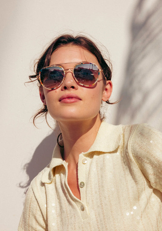 BAKER 18K Titanium + Gelato Mirrored Sunglasses