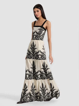 Saige Embroidered Tiered Maxi Dress