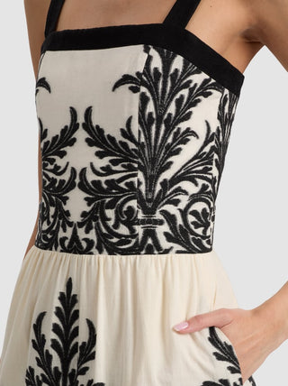 Saige Embroidered Tiered Maxi Dress