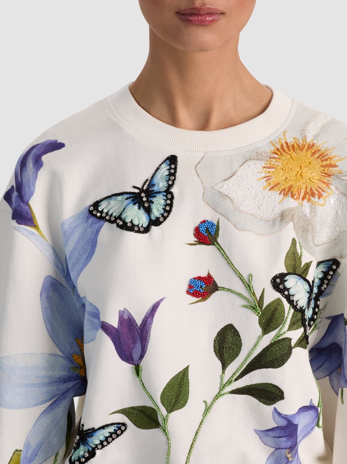 RUSSELL EMBELLISHED CREWNECK SWEATSHIRT