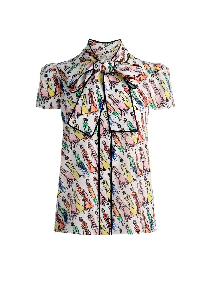 JEANNIE STACEFACE SILK BLOUSE